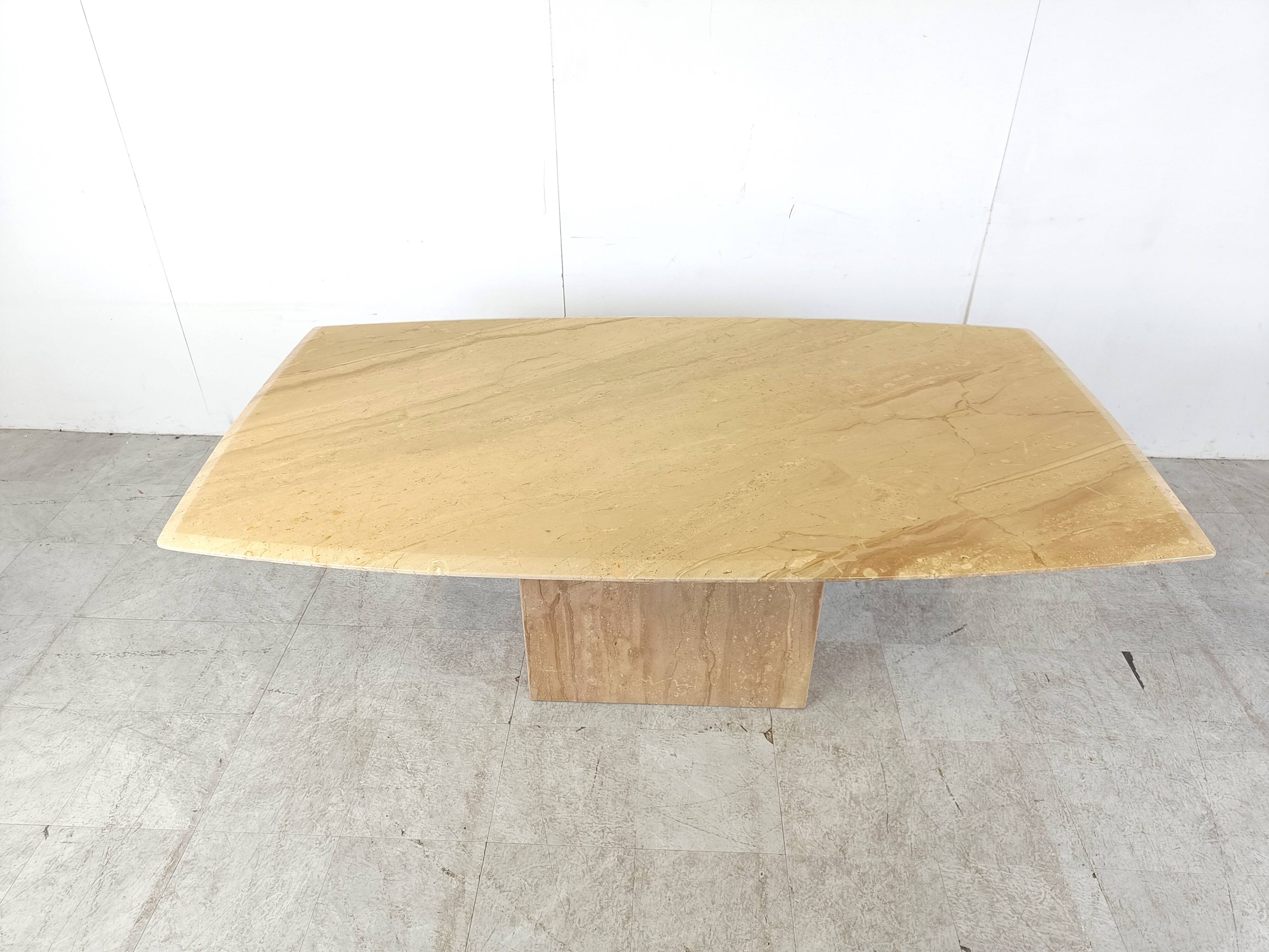 Vintage travertine dining table, 1970s