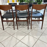 Set of 6 Scandinavian teak chairs, 1970s design.