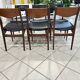 Set of 6 Scandinavian teak chairs, 1970s design.