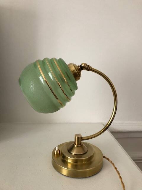 Old art deco brass lamp