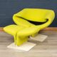 A 20thC RIBBON CHAIR & FOOTSTALL BY PIERRE PAULIN FOR ARTIFORT, FRANCE