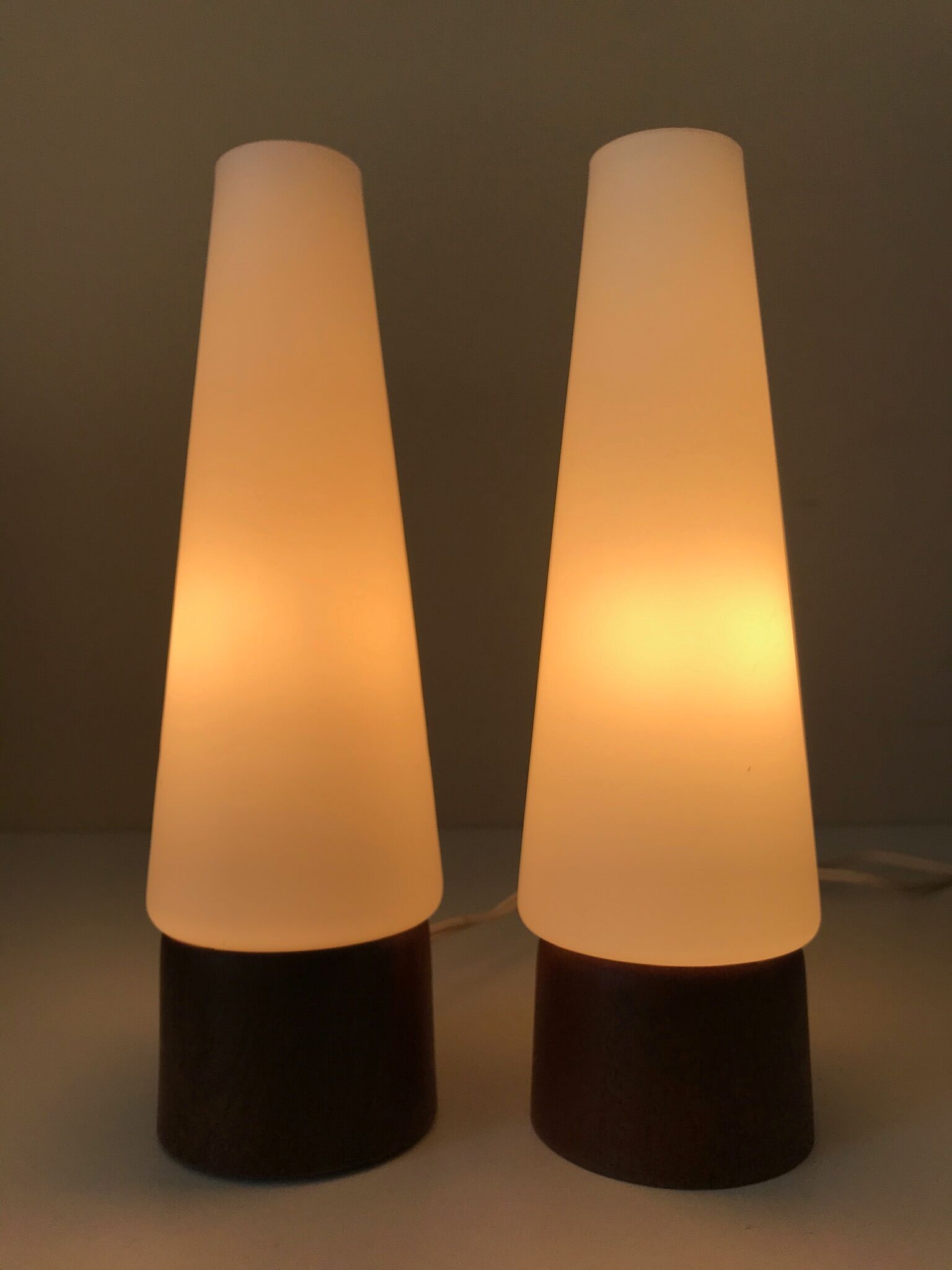 Pair of Philips teak lamps 60s