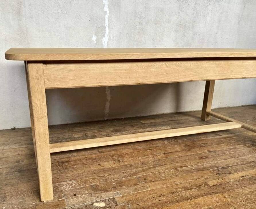 Table bistrot table de ferme en chêne massif sablé Longueur 210 cm - Largeur 106 cm - Hauteur 78 cm