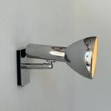 Vintage adjustable wall lamp, chrome-plated metal, France 1970