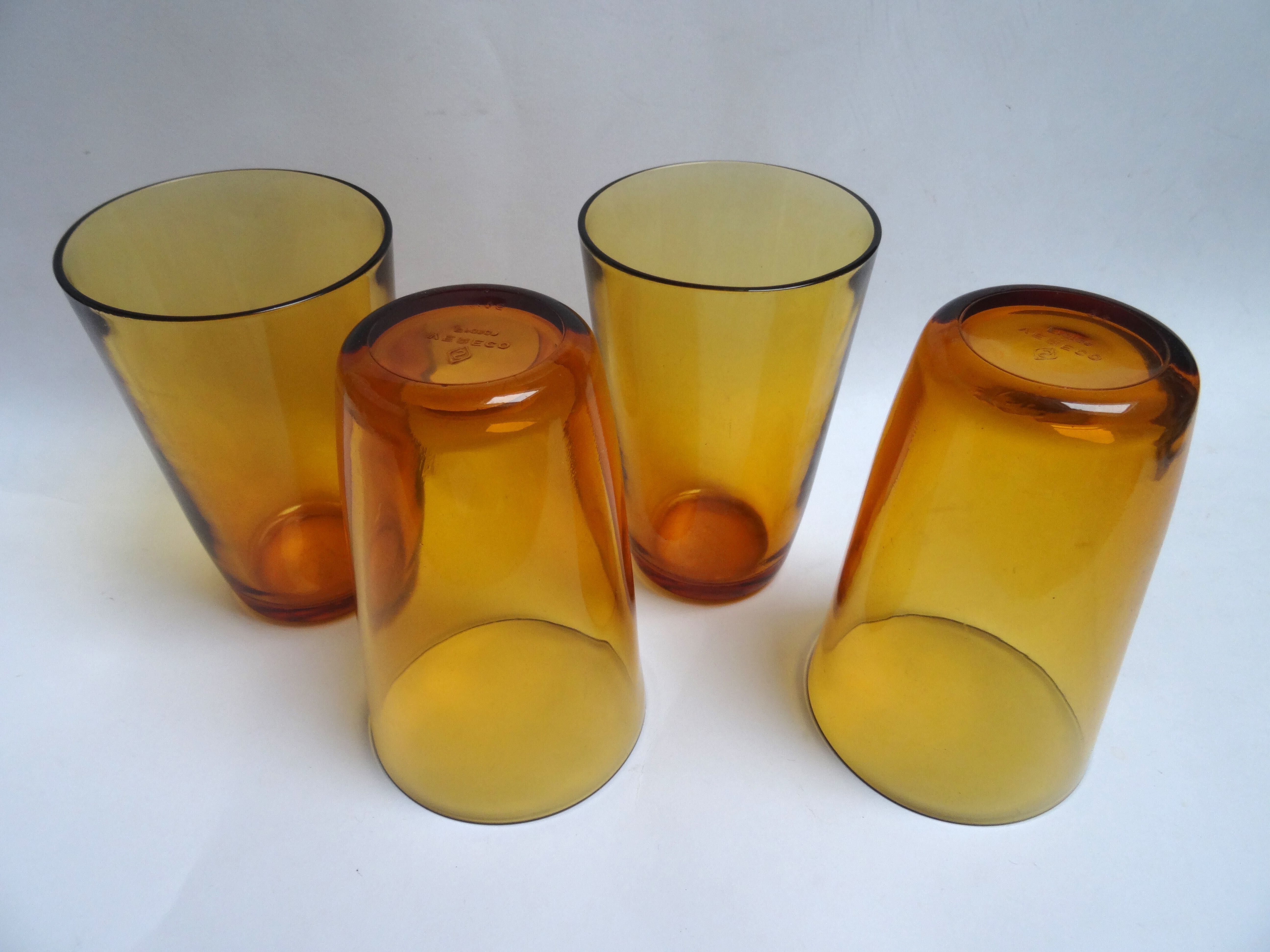 4 Vereco amber glasses