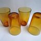 4 verres Vereco ambrés