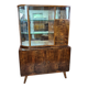 Restored 1960s Mid-Century Walnut Display Cabinet with Slatted Glass