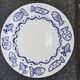 Pair of Castellania plates from Italy with blue fish decoration.