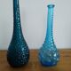 bottle made of blue vintage molded glass