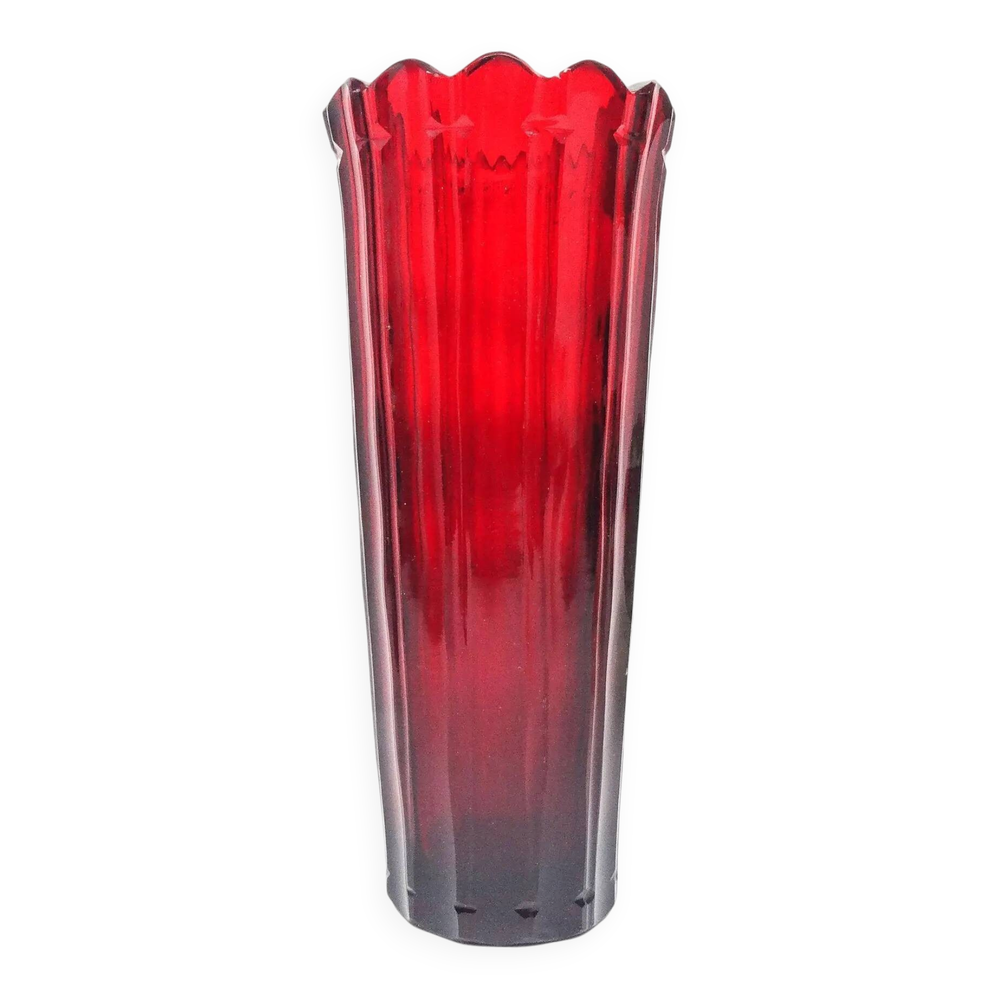 Biedermeier vase, ruby crystal, Bohemia, Czech Republic, 19th century