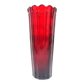 Vase Biedermeier, cristal rubis, Bohême, République tchèque, 19e siècle