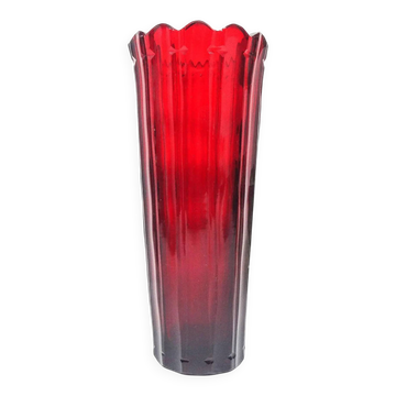 Vase Biedermeier, cristal rubis, Bohême, République tchèque, 19e siècle