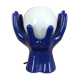Blue ceramic hand lamp 70s and globe opaline