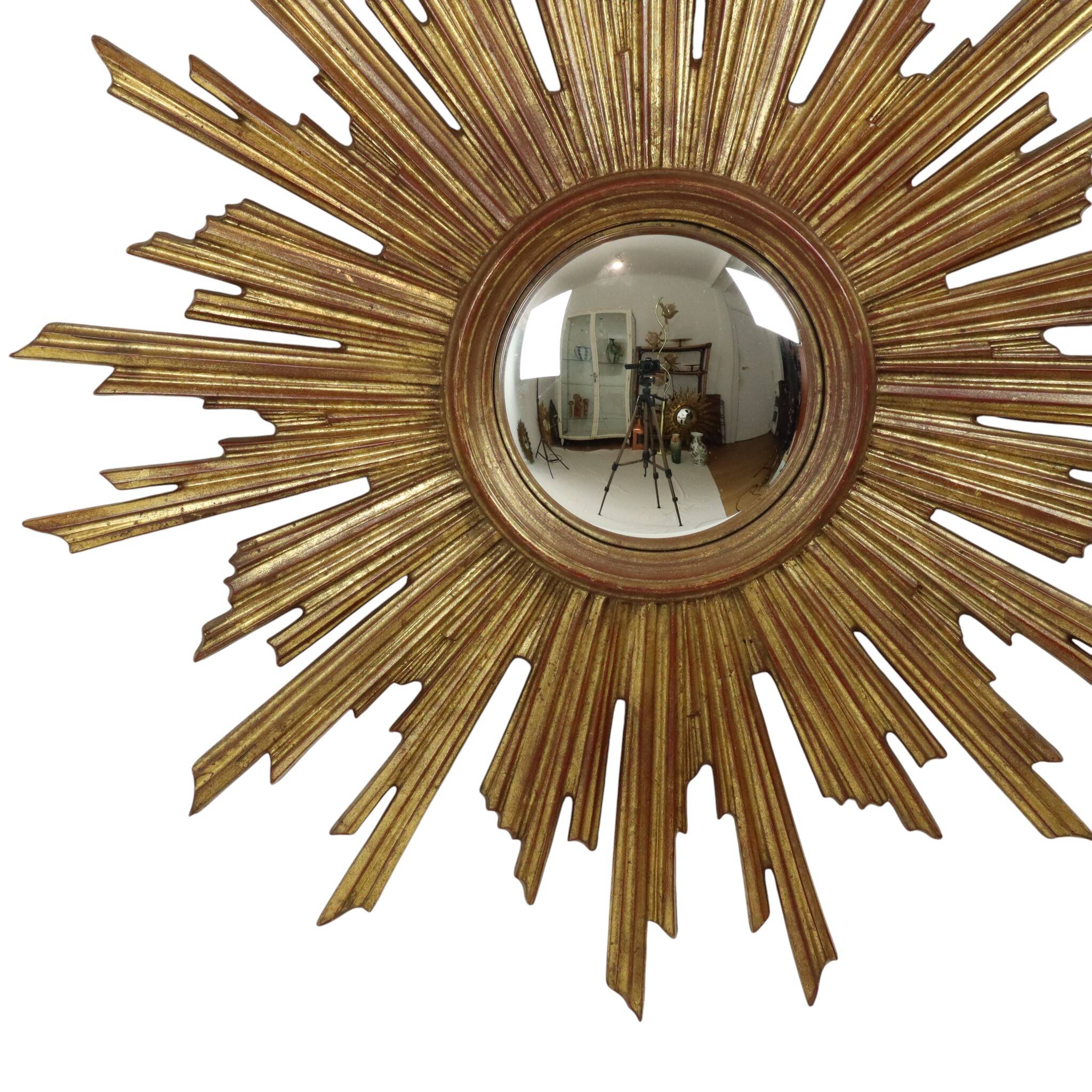 XL Sunburst convex sun mirror Deknudt rare 75 cm