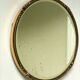 Antique Beveled Mirror with Metal frame Gold colored brass 14 cm diameter