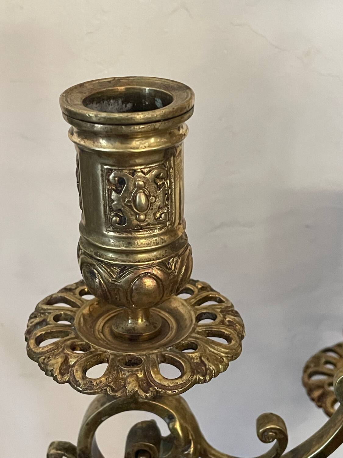 19th century gilded bronze candlestick