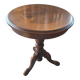 1960s Italian round side table in marquetry wood.