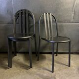 Set of 4 grey metal chairs no. 222 by Robert Mallet-Stevens, edition 80