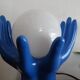 Lampe main céramique globe boule design vintage 1970