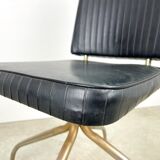 Retro office chair | swivel vintage black chair