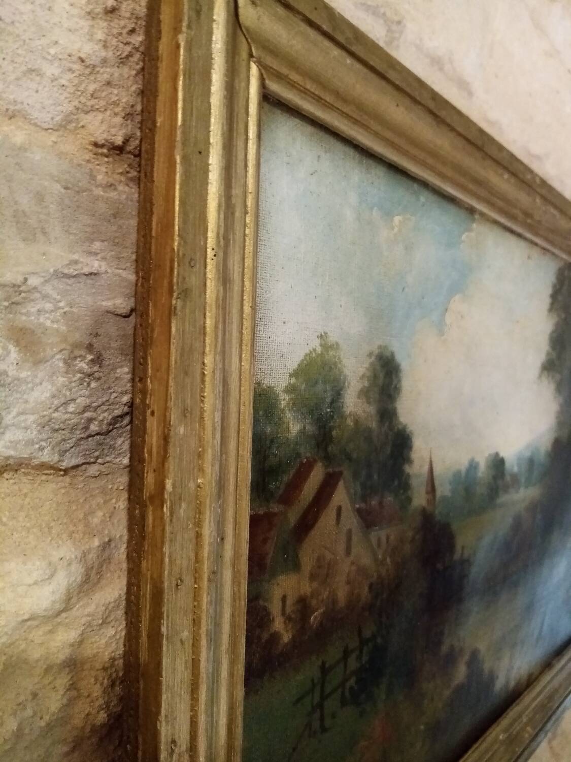 Farm landscape scene painting