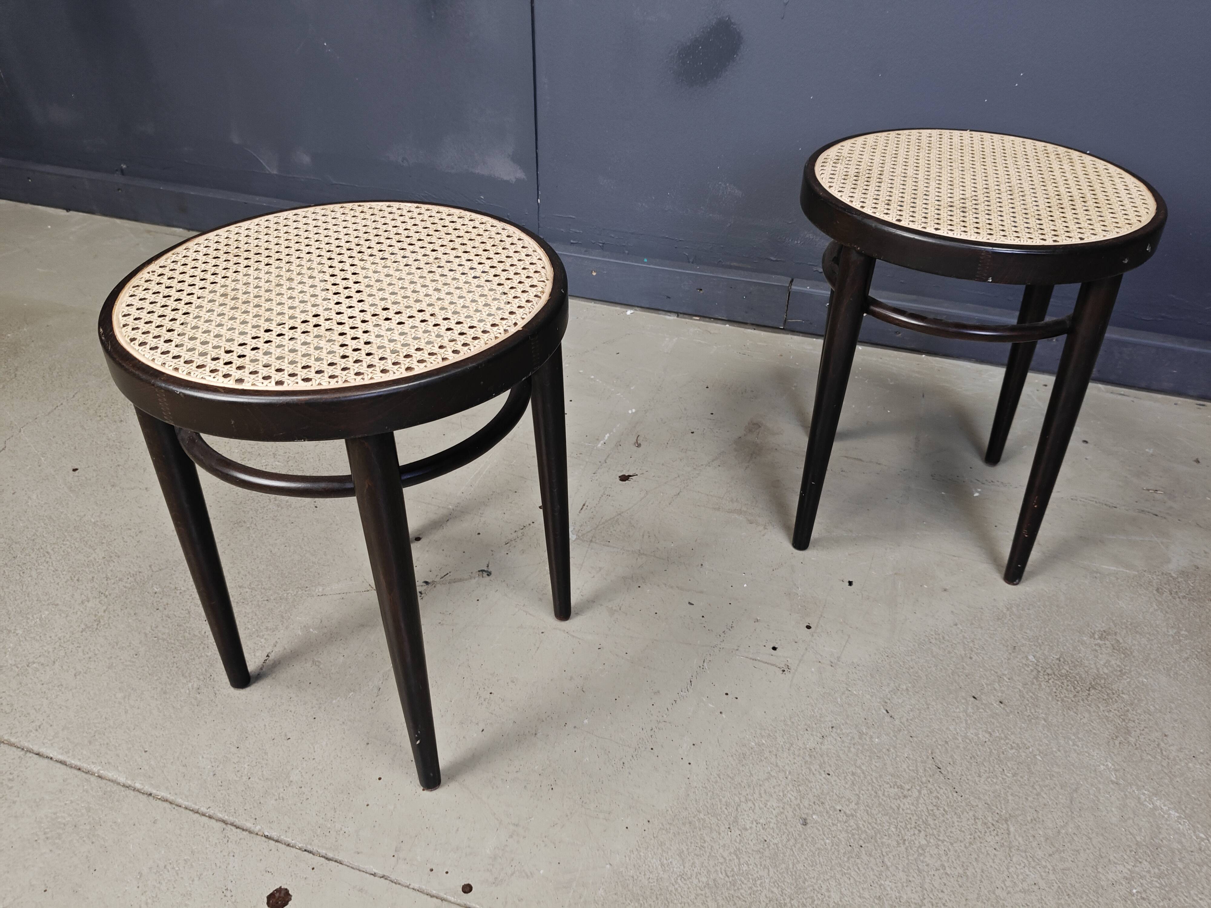 Pair of Thonet 214RH stools, 1980s