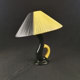 Bedside lamp vintage ceramic black and yellow