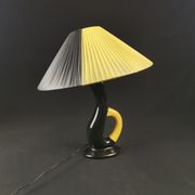 Bedside lamp vintage ceramic black and yellow