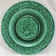 3 fruit plates Sarreguemines majolica shaded enamel Rubelles