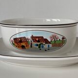 Naïve Design oval sauce boat on its Villeroy & Boch glass-porcelain display
