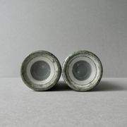 Green marble salt and pepper shakers, 1980s