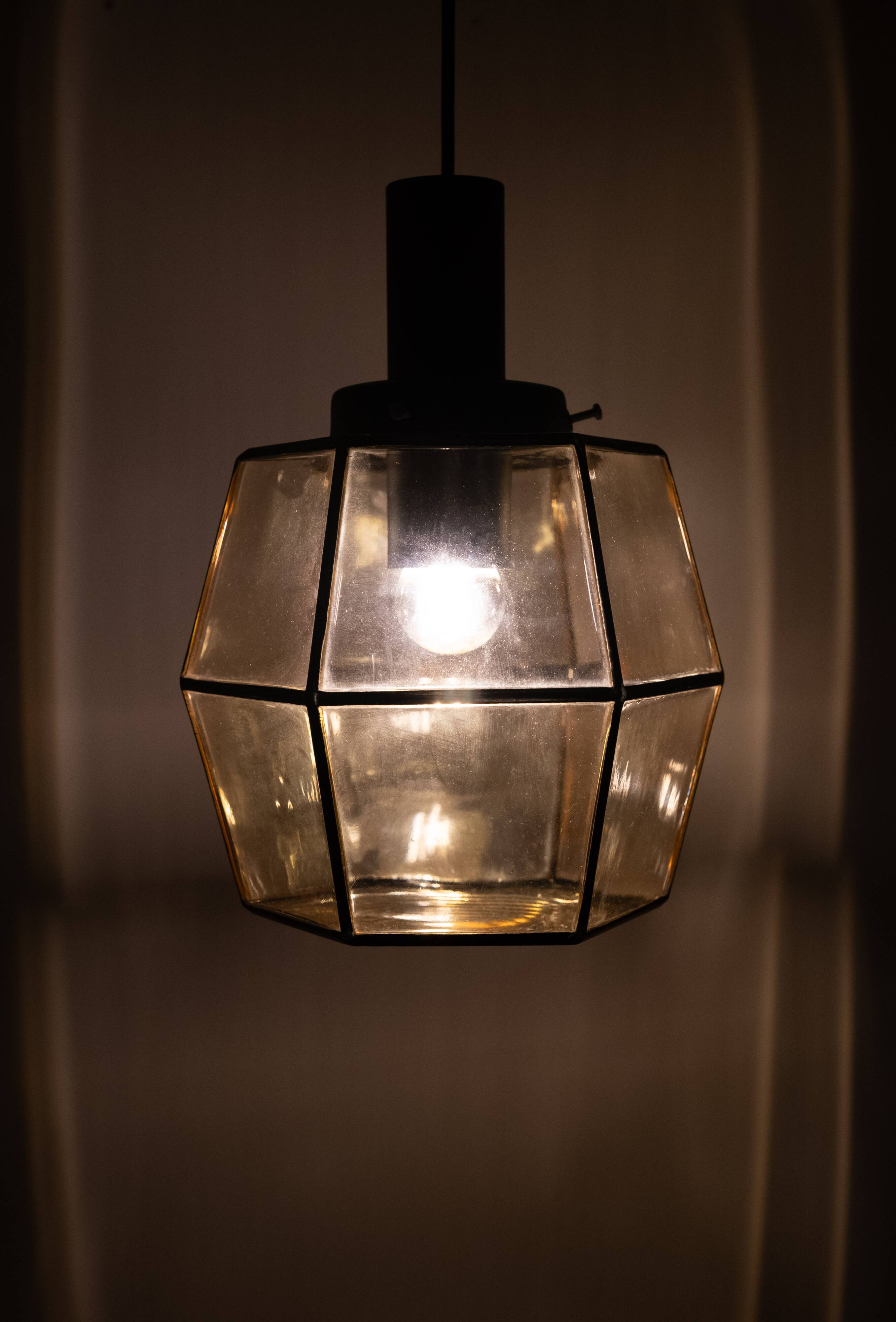 Glashütte Limburg pendant lamp Germany 1960s