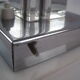Modernist seventies table lamp 1970 cubes cut glass and chrome metal cylinders