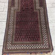 Ancient prayer rug made of hand-knotted wool – Turkmen / Balouch style