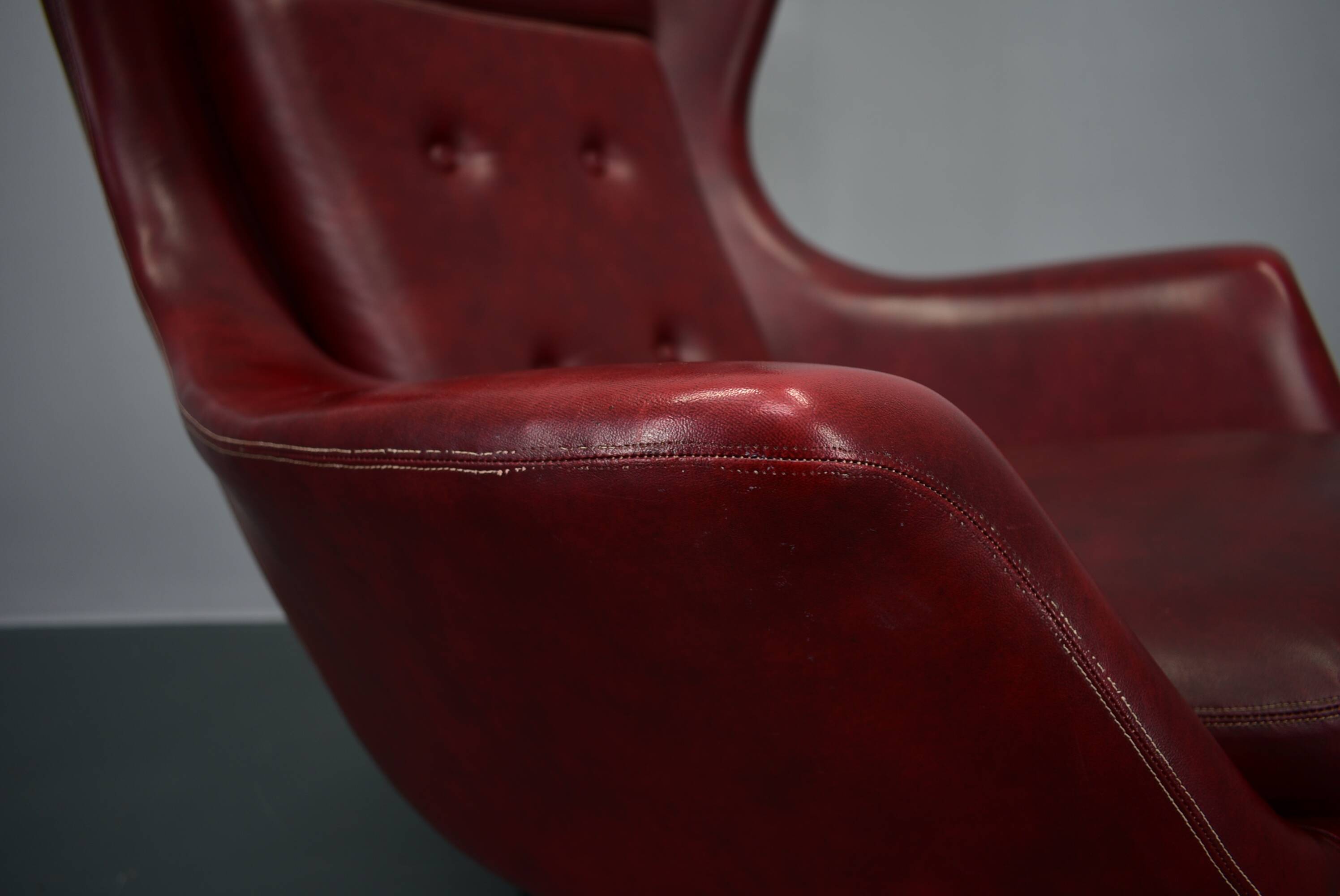 Leather swivel armchair from Up Závody , 1960s