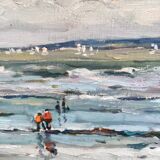 Painting Oil on canvas signed -Normandy - dimension: height -37cm- Width -63cm-