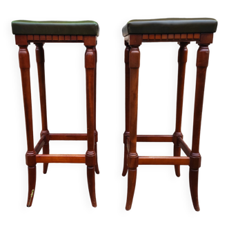Pair of English bar stools in Art Deco style