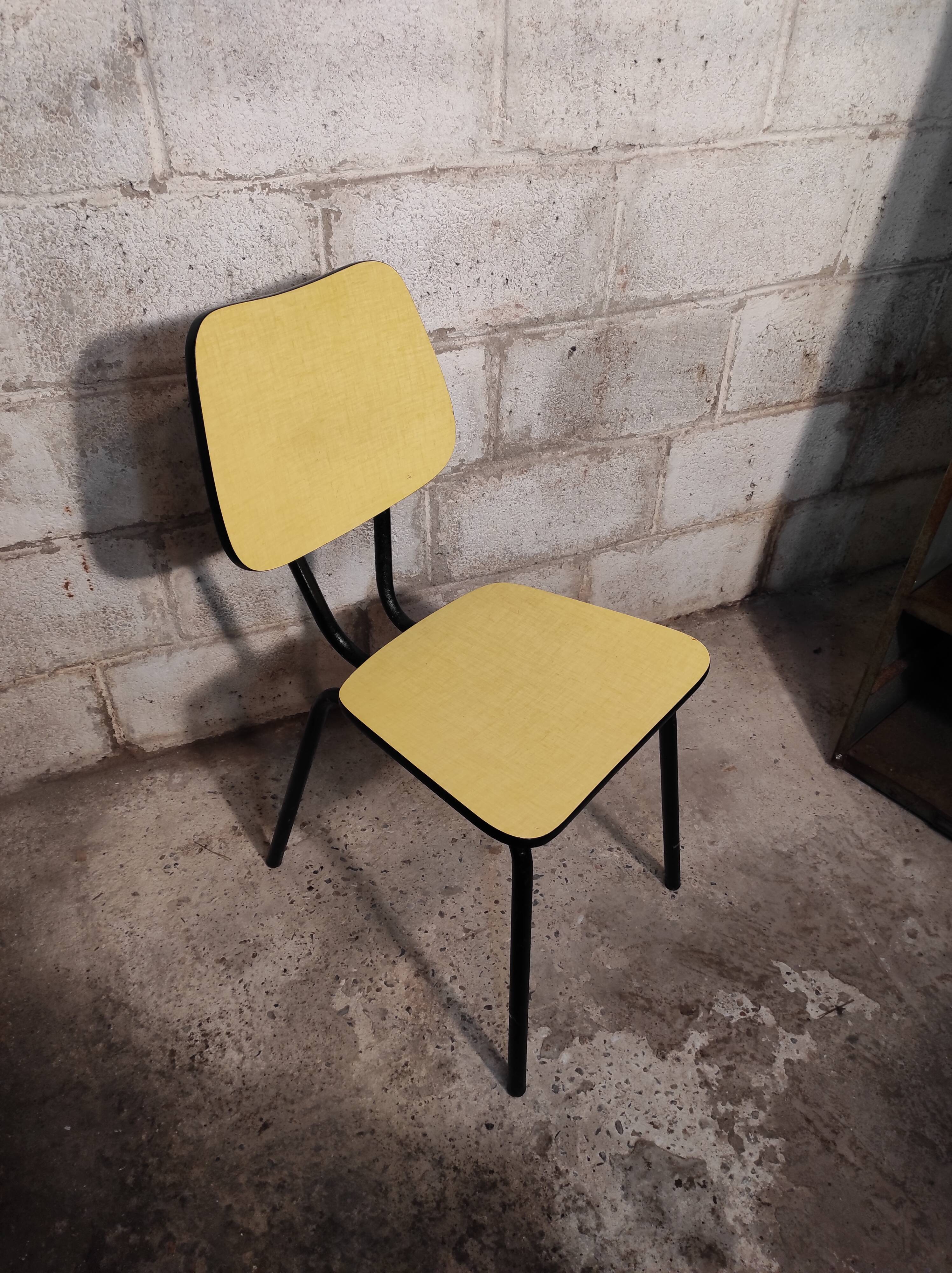 Yellow formica chair 1960