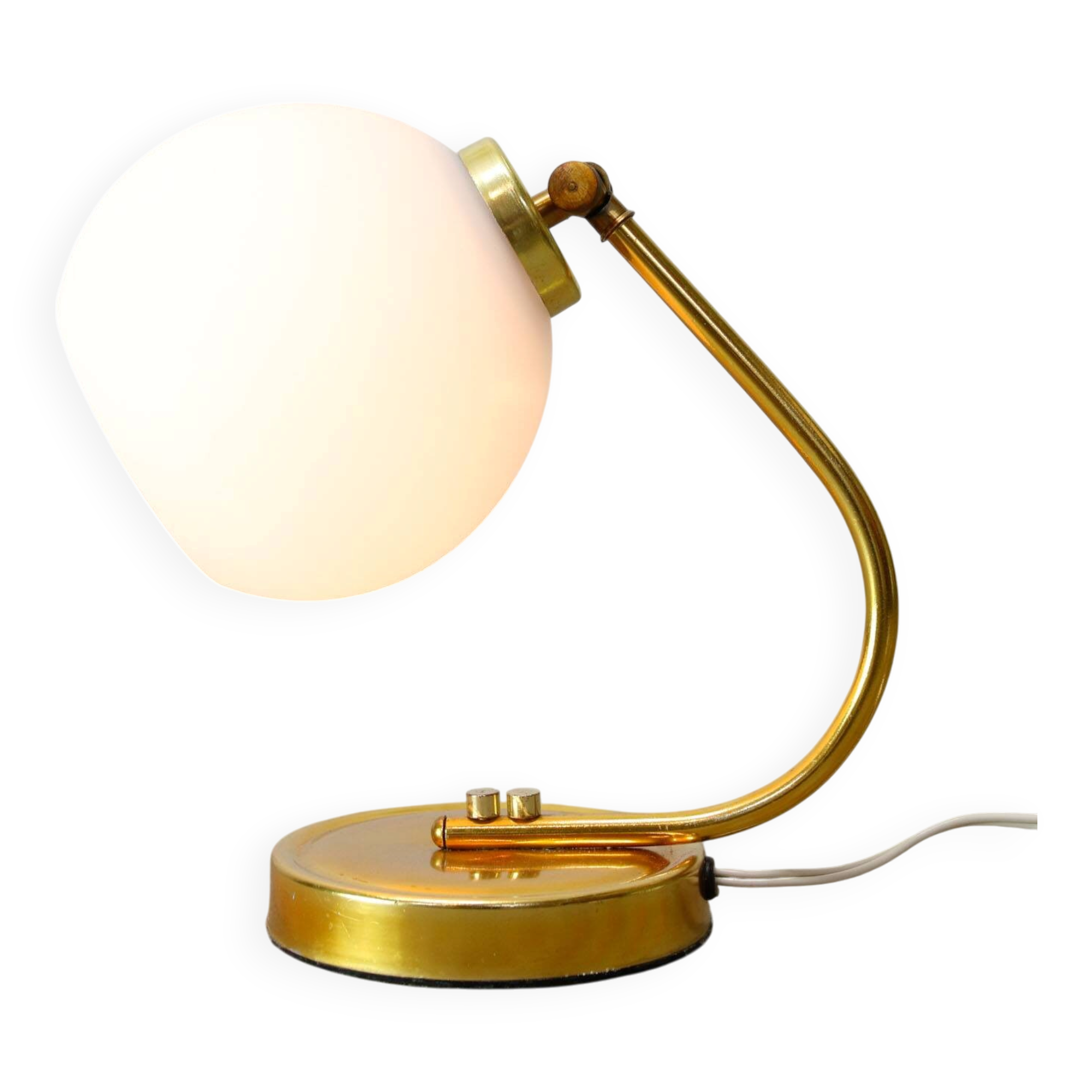 Lampe de table italienne vintage de couleur dorée