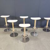 Ensemble de 6 tabourets de bar Arper, années 1990