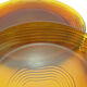 7 flat plates in amber yellow glass - Ondine Duralex France - vintage 70s