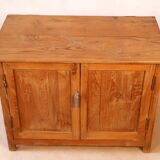 Low sideboard in Burmese teak 2 solid doors and opening top