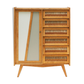 Vintage rattan storage furniture 1950