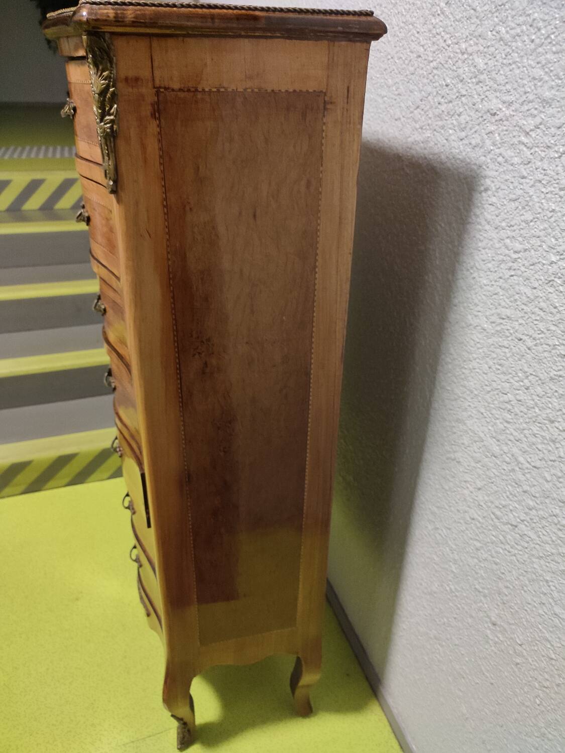 Weekly chest of drawers art deco walnut marquetry 7 drawers