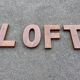 LOFT sign in vintage metal letters