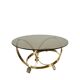 Knut Hesterberg round coffee table in brass with smoked glass