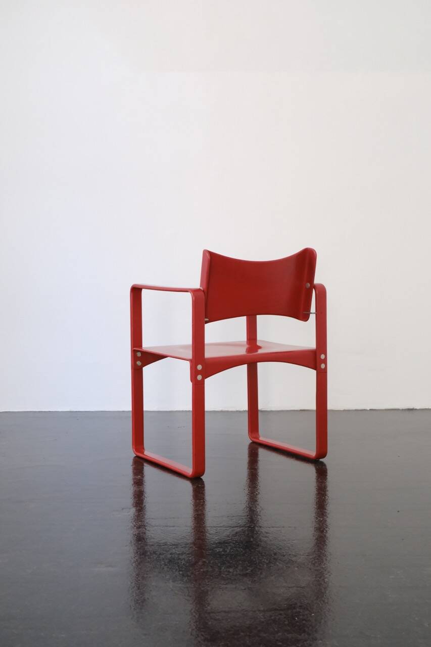 Fauteuil "271F" rouge par Verner Panton / August Sommer / Thonet
