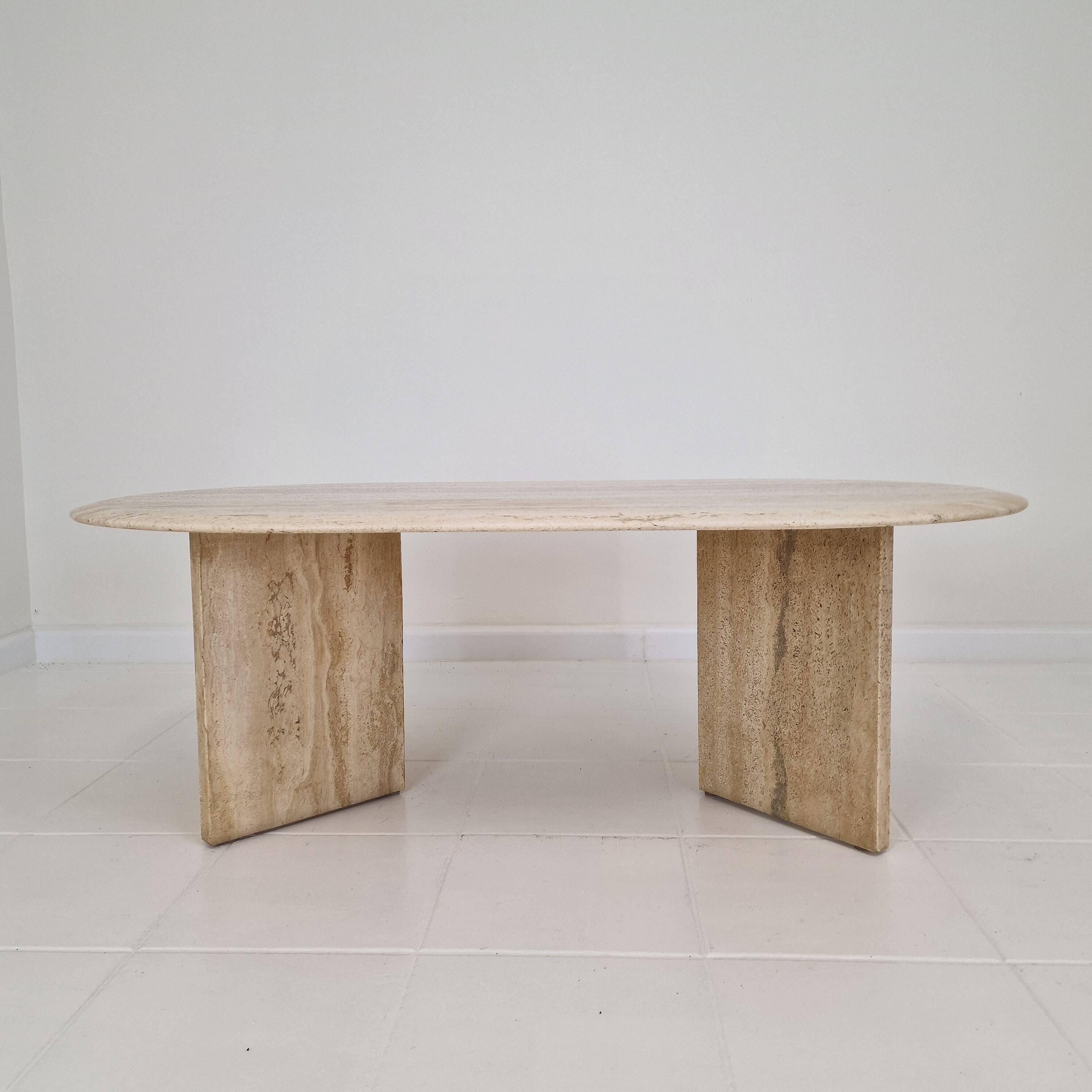 Travertine Coffee or Side Table, Italy 1980s