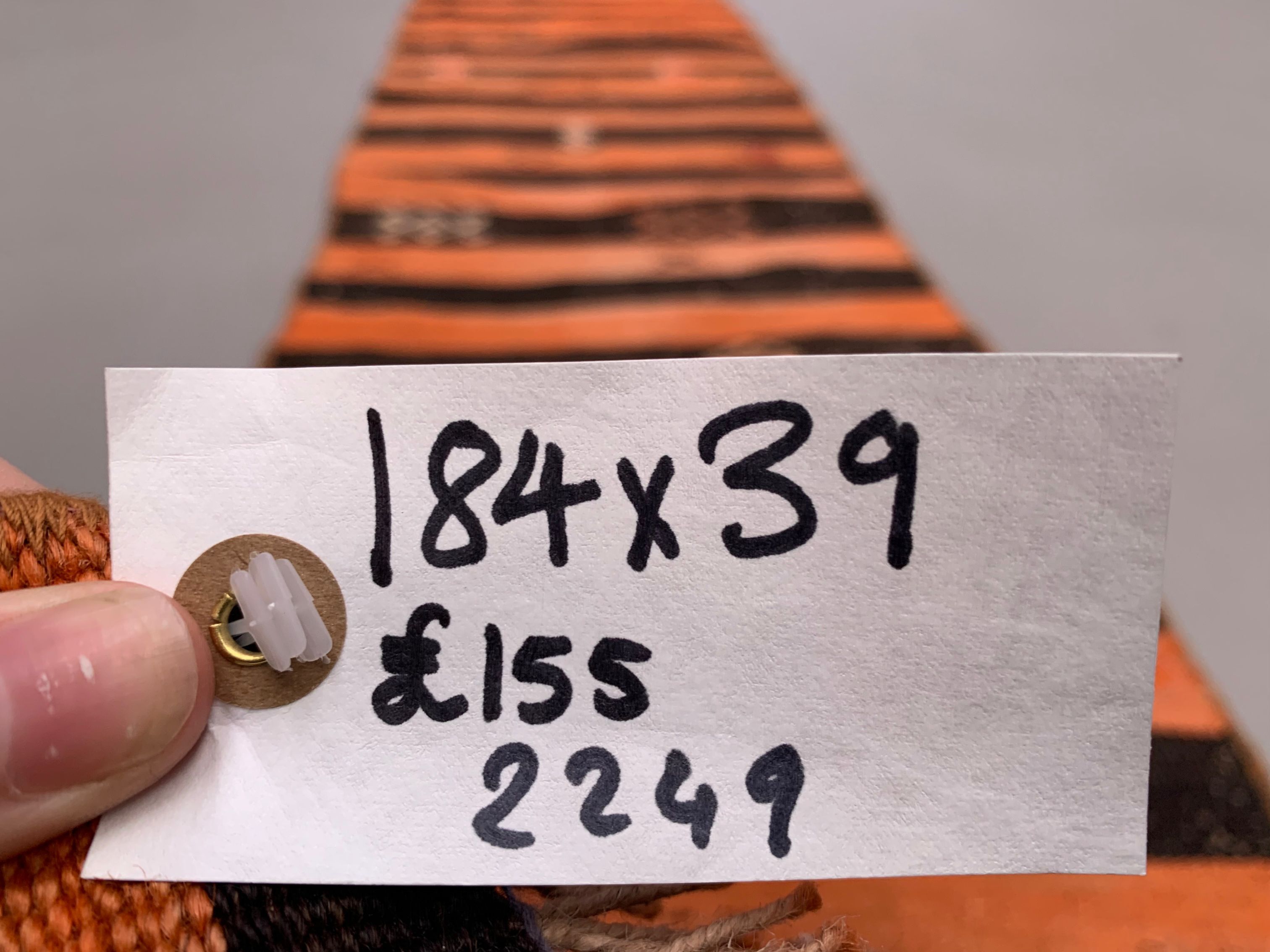 Old Turkish narrow Kilim Runner 184x39 cm shabby chic, vintage kelim