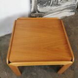 Square coffee table in light oak design 1970